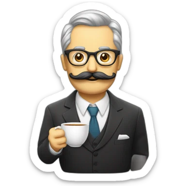 glasses and mustache man, spillin the tea, gossiping sticker