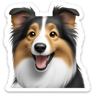 A sheltie smiling sticker