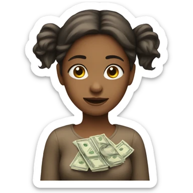 girl who spent a lot of money and relieves stress sticker