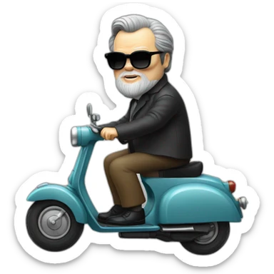 orson welles on a scooter sticker