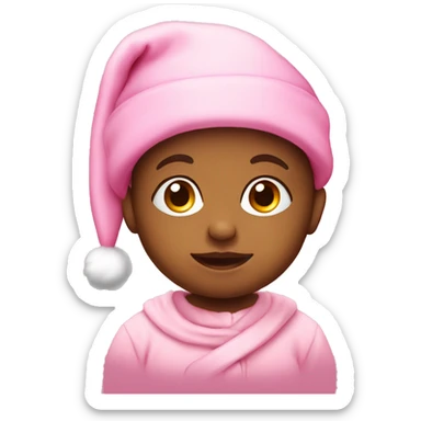 Baby with pink santa hat sticker