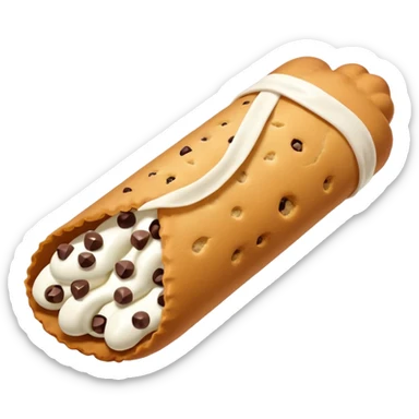 Cute little basic cannoli with chocolate chips - small and basic  sticker