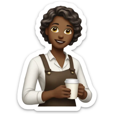 A girl with coffee in her hand  sticker