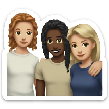 Polaroid picture of friends sticker