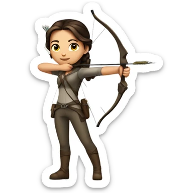 Katniss everdeen Full body with bow and arrows  sticker