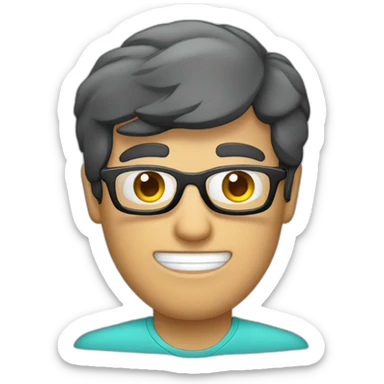 Hombre guapo inteligente con gafas y musculoso sticker