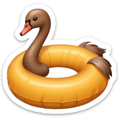 Brown swan inner tube sticker