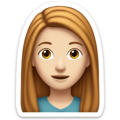 White girl with brown-ginger straight hair  sticker