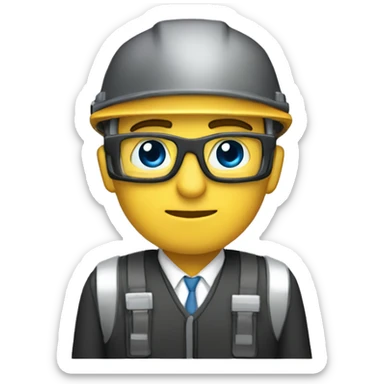 Ingeniero con cascos, lentes de seguridad,  caucacico sticker