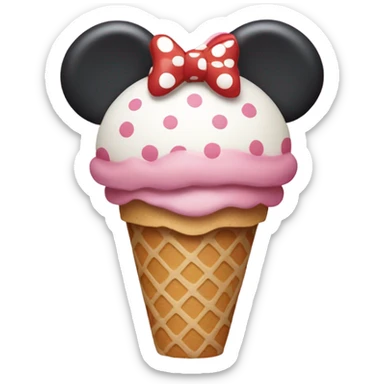 Minnie Mouse holding an ice cream  sticker