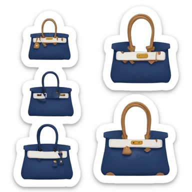 a birkin bag in blu navy  sticker