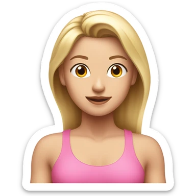Blonde Pink Pilates princess sticker