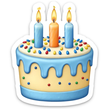 big blue birthday cake with 1 candle sticker