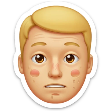 man with lots of acne sticker