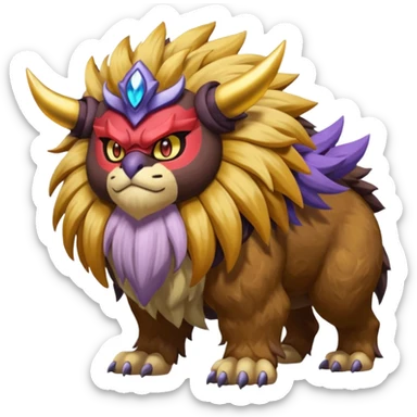 Big Brownish Divine Entei-Venonat-god (full body) sticker
