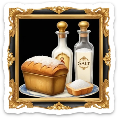  a one victorian bottle of salt and a loaf of bread sticker