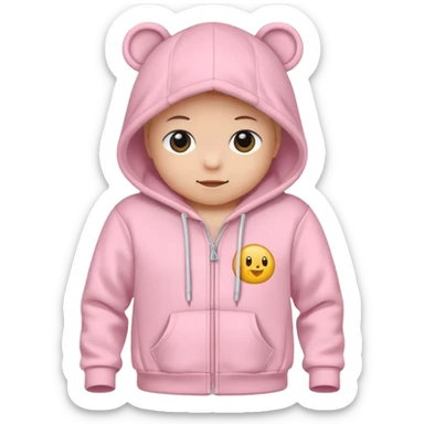 baby pink colour hoodie with hood emoji .ONLy hoodie, don't show me person in hoodie sticker