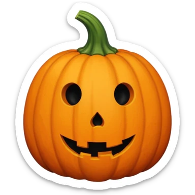 faceless pumpkin with a small black round hole in the side, the hole is oozing a thick white substance sticker