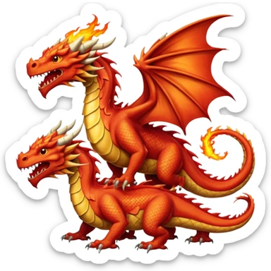 Three dragon together, one facing left one facing centre one facing right  sticker