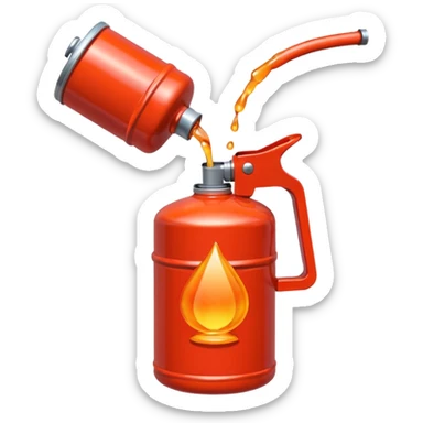 simple red gasoline canister plain pouring orange drops sticker