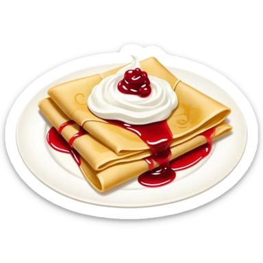 scandinavian crepes with jam and sour cream sticker