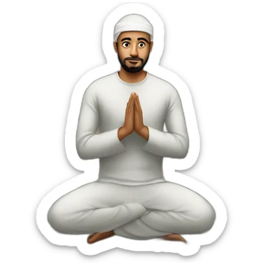 Muslim man Pray allah on a carpet sticker