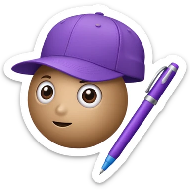 A plastic brown ball cap and the long rectangle purple. (With a pen) And looks like a BFDI style sticker