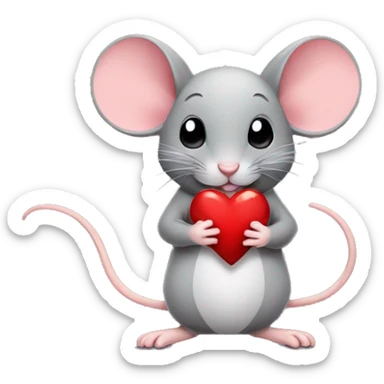 Mouse with heart  sticker