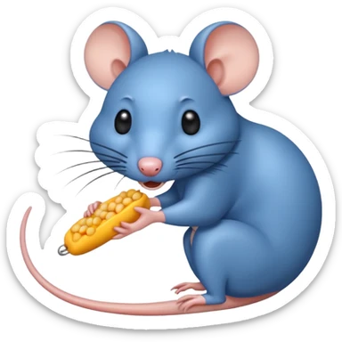 raton comiendo cebo blando azul sticker