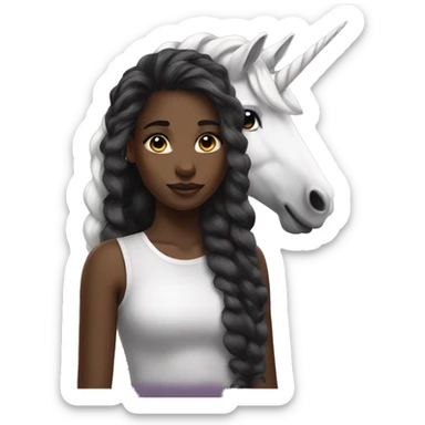 blak girl unicorn  sticker