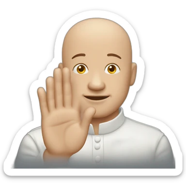A bald man clapping in side pose sticker