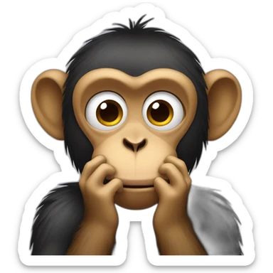 monkey covering mouth sticker