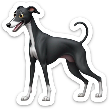 Black greyhound farting sticker