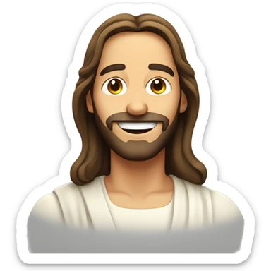 smiling Jesus in cartoon style  sticker