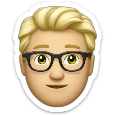 Joli homme blond aux cheveux court et boucles yeux verts et des lunettes sticker