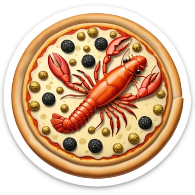 The most expensive pizza in the world with gold leaf, caviar, truffles, and lobster toppings sticker