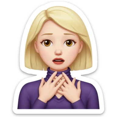 Woman hands around neck choking  sticker