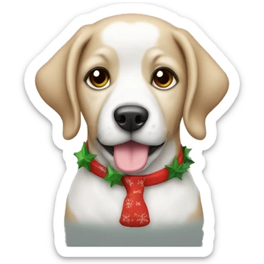 dog with christmas shirt sticker