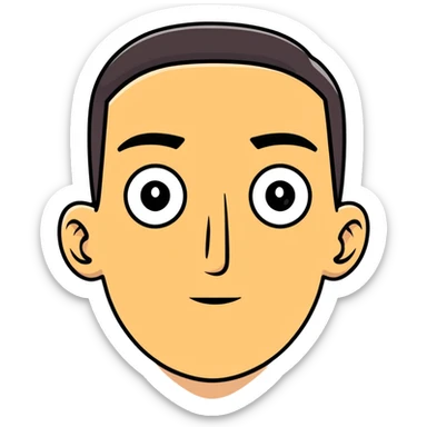 Face of man who is very boss eyed sticker