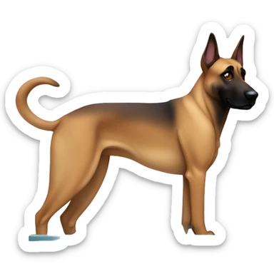 malinois qui prend son bain, sa douche sticker