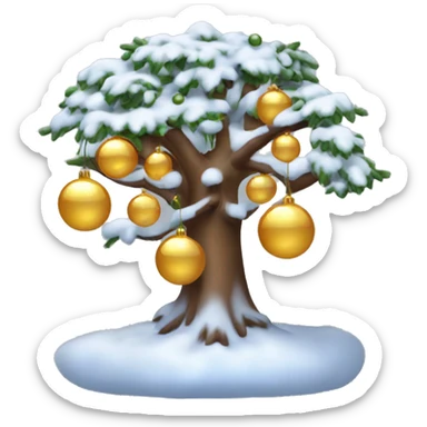 Albero di Natale con palline e luci  sticker