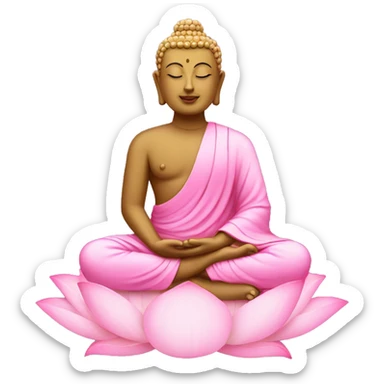 Buddha sitting on a pink lotus flower sticker