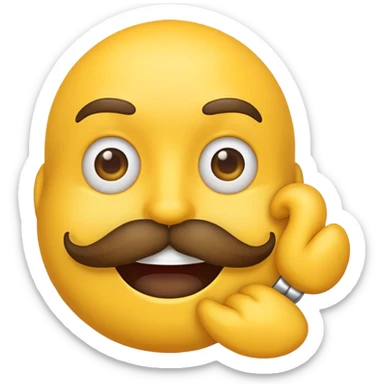 Emoji with mustache sticker