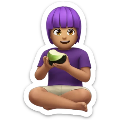 roblox character eating eggplant sticker
