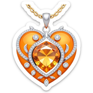 fantasy-magic-orange-necklace-diamonds sticker