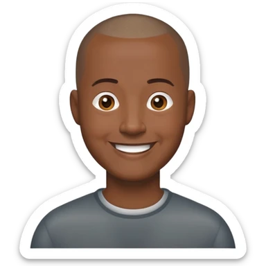 Nam, 50 tuổi, đầu đinh, cười, da đen sticker