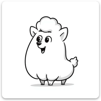 a chussel as a cute, fluffy creature with big eyes and a playful expression, hand drawn doodle style sticker