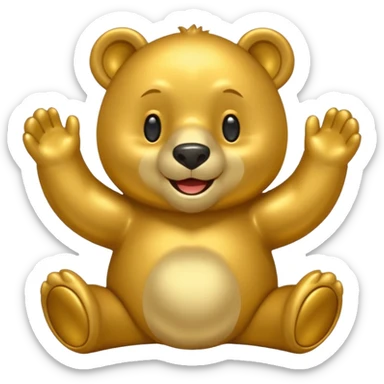 Oso dorado animatronico feliz sticker