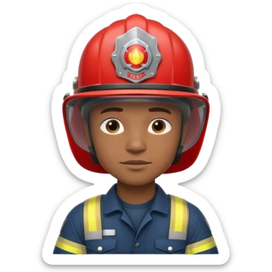 black Firefighter wearing helmets sticker