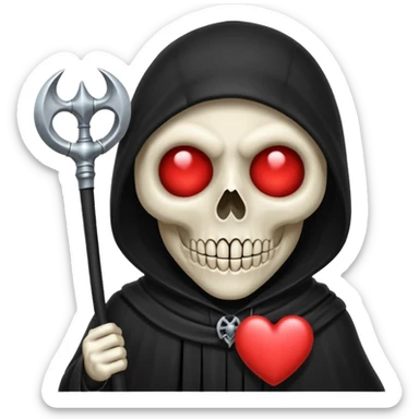 cute reaper with heart eyes sticker